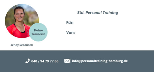 Abbildung der Rückseite vom Personal Training Hamburg Gutschein